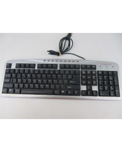 STARKEY MULTIMEDIA USB KEYBOARD WIRED CORDED QWERTY SILVER BLACK KB-1616