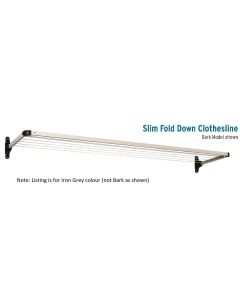 DAYTEK CLOTHESLINE FOLD DOWN CLOTHES LINE FRAME WALL MOUNT IRON GREY SLIM SINGLE