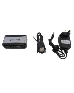 Powered USB Hub 7 Ports 2.0 Vertical Splitter Power Adapter Supply for PC Only