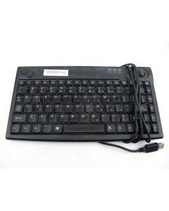 KSI KSI-2005U COMPACT USB KEYBOARD TRACKBALL MOUSE BLACK CORDED WIRED RETRO