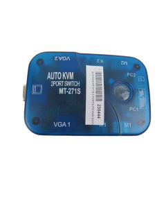 2 Port KVM Switch VGA PS2 Micro Mini Small Box AUTO MT-271S Vintage Retro Blue