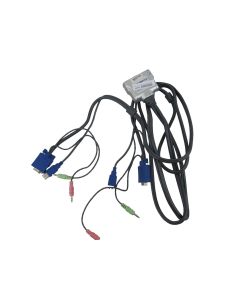 USB KVM SWITCH 2-PORT VGA AUDIO MICROPHONE MIC SERVERLINK 1.5M Retro