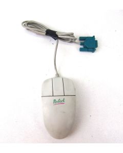 PERFECT AM-737 SERIAL Trackball Mouse Wired Corded Beige 3 BUTTON Vintage Retro