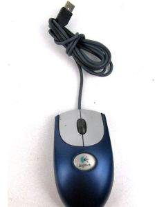 Logitech USB Mouse Purple Optical Scrollwheel Scroll Wired Silver Retro