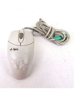 IPEX Wired Mouse Corded Optical BEIGE PS2 2 Button Scroll Wheel M-S48A