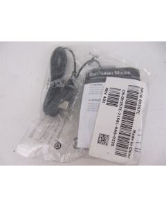 DELL USB MOUSE WIRED SCROLL WHEEL CABLE OPTICAL SILVER BLACK 0Y357C