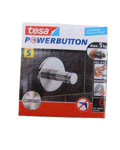 Tesa Adhesive Hook Wall Round Chrome Towel Elegant PowerButton 59320-00000