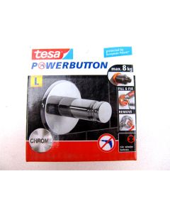 Tesa Adhesive Hook Wall Round Chrome Towel Elegant 59322-00000 PowerButton
