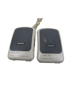 COMPRO SPEAKERS PC STEREO MAC 3.5MM SPK-201 BEIGE SYSTEM LAPTOP NOTEBOOK