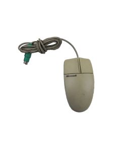 MICROSOFT BASIC MOUSE 3 CORDED BALL MOUSE PS/2 TRACKBALL WIRED PS2 Retro Vintage