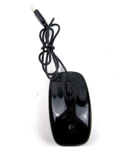 Logitech USB Mouse Wired Corded Optical Black Button M-U0017 810-001369