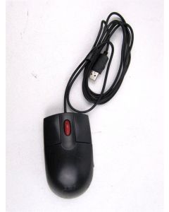 IBM USB Mouse Wired Corded Optical Black Button Scroll Wheel MO28UO