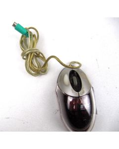 BTC PS2 Wired Mouse Corded Optical BLACK CLEAR PS/2 2 Button Scroll Wheel