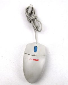 OCTAVE BROWSER PS2 Trackball Mouse Wired Corded PS/2 Scroll Wheel Beige 2 BUTTON