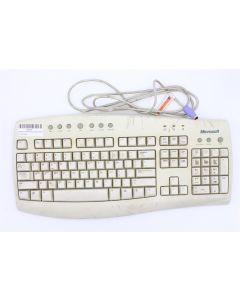 MICROSOFT KEYBOARD WIRED PS2 PS/2 RT9443 X08-08205 CORDED INTERNET Vintage Retro