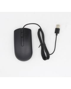 DELL MOUSE USB BLACK OPTICAL CORDED WIRED SCROLL WHEEL MS116T1 065K5F MS116